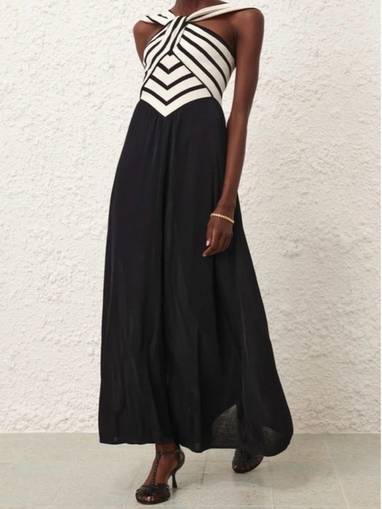 Zimmermann Dresses & Skirts - Zimmermann Cream and Black Striped Knit Dress